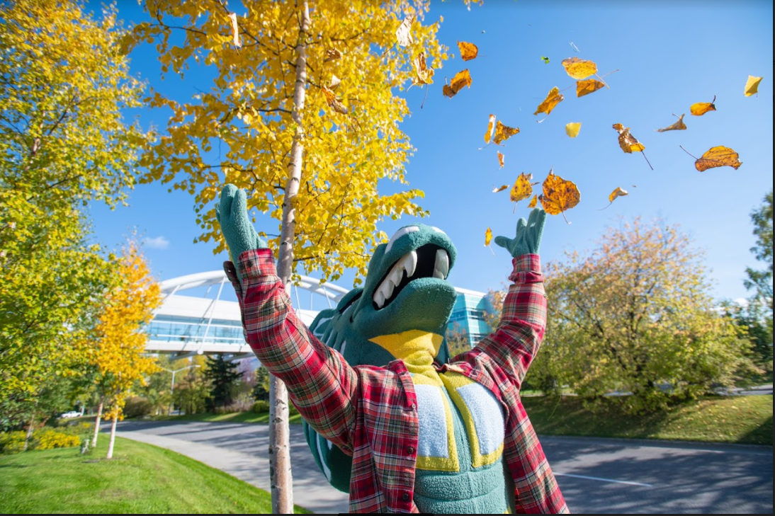 Spirit dancing in fall leaves