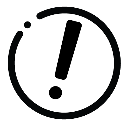 Icon of circle with exclamation mark.